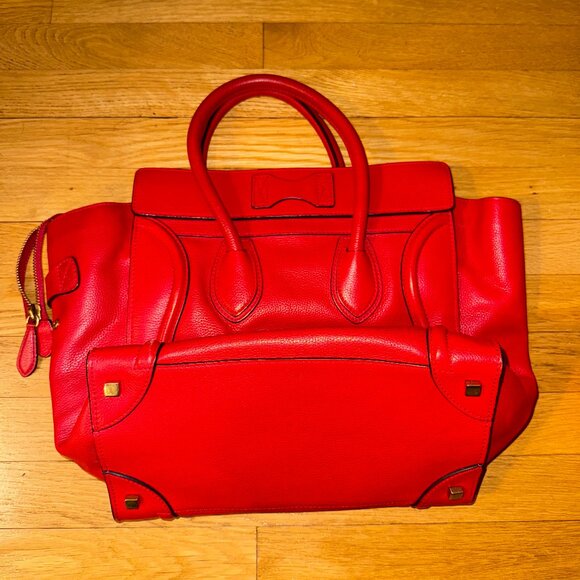 Phoebe Philo Era EUC Authentic Celine Large Luggage Red Handbag Tote Red insert - Picture 5 of 15